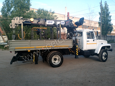 Бурильно-крановая машина на базе ГАЗ 33086 Земляк с БКУ HTMI 035